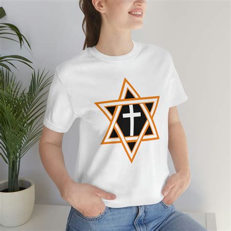 Star of David Shirt, Spiritual Shirt, Shield of David, Messianic Cross Star of David, Star of ...