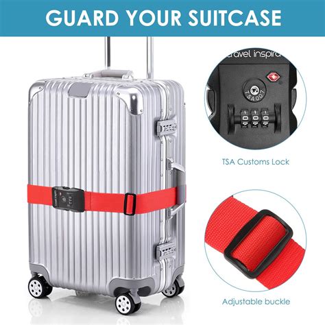 Buy Travel Inspira Luggage Strap with TSA Combination Lock Red ...