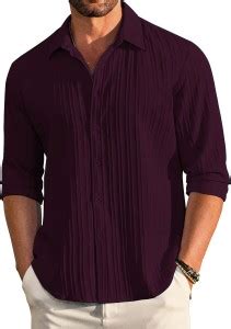 DEEMOON Men Striped Casual Purple Shirt - Buy DEEMOON Men Striped ...