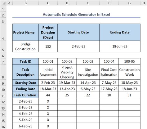 Automatic Schedule Excel Sheet 的图像结果