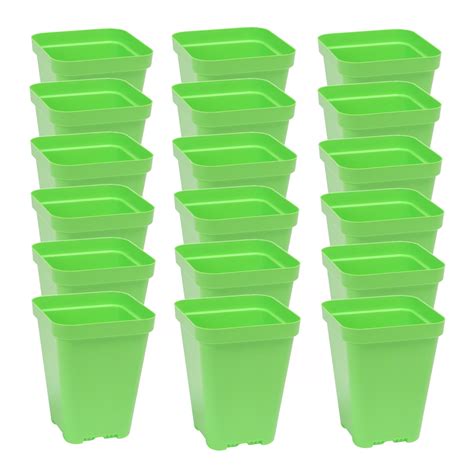 SUNPACK 3.3" x 3.3" Heavy Duty Seed Starting Square Insert Pot, Green ...