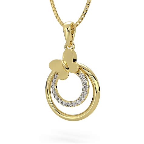 Globular Butterfly Diamond Pendant – Carat & Hearts