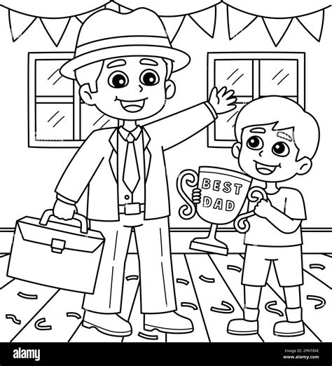Fathers Day Best Dad Coloring Page for Kids Stock Vector Image & Art - Alamy