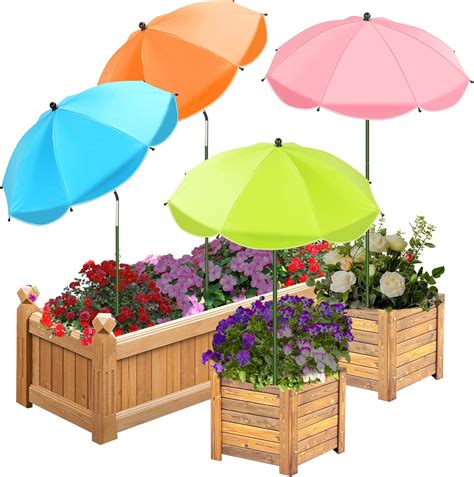 4 Pack Upgraded Plant Umbrellas for Outdoor Plants, 26" Larger Garden ...