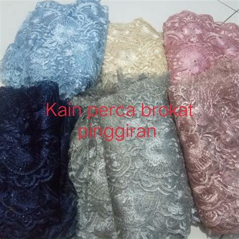 Jual Kain perca brokat pilih warna potongan bawah - dusty ungu - Kota ...