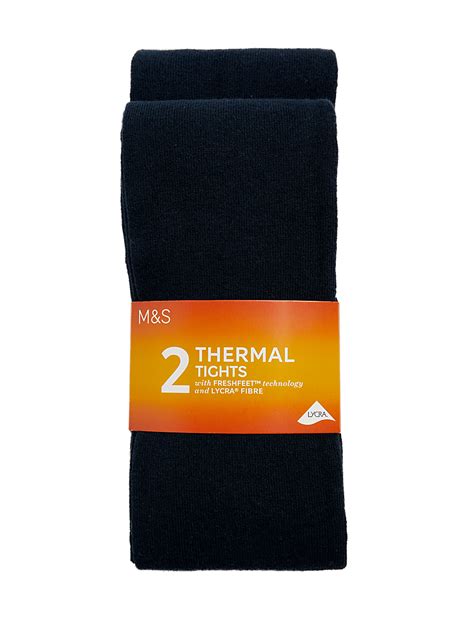 Buy 2pk Cotton Rich Thermal Tights (4-14 Yrs) at Marks & Spencer