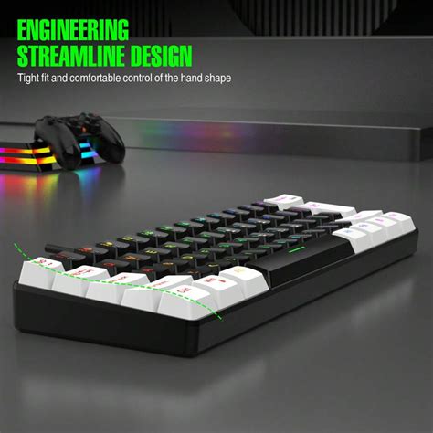 60% Wired Gaming Mini Keyboard, RGB Backlit Film Keyboard, Ultra-Compact Mini Waterproof ...