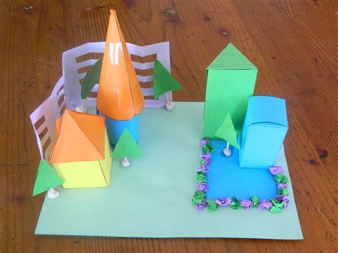 Use 3D shape nets to create a cardboard construction each child can ...
