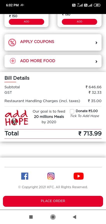 [Resolved] KFC India — I order food through kfc app amount is debited ...