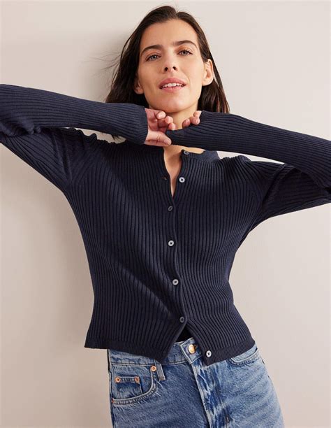 Boden Ribbed Detail Cardigan - Navy | Boden US | Women clothes sale ...