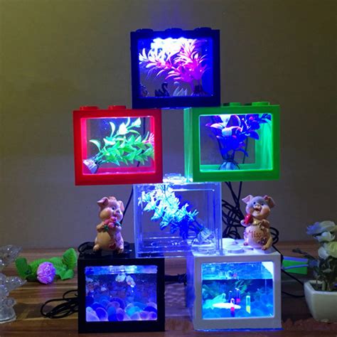 LED Light Desktop Mini Fish Tank 的图像结果
