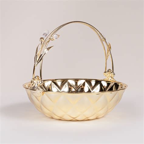 Gold Plated Basket with Crystal Handle – stylivingindia