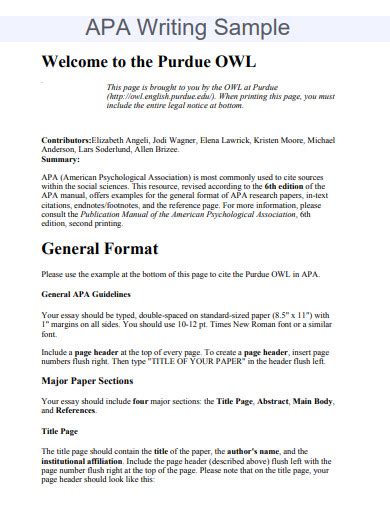 Image result for APA Format Paper Purdue OWL