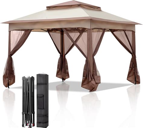 Amazon.de: LEADZM Pavillon,Faltpavillon 3,3 x 3,3 m,4 Moskitonetz ...