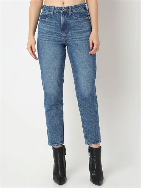 Spykar Mom Fit Light Fade Jeans For Women