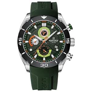 Buy NAVIFORCE Men Analog Sports Chronograph Date Silicon Strap Quartz ...
