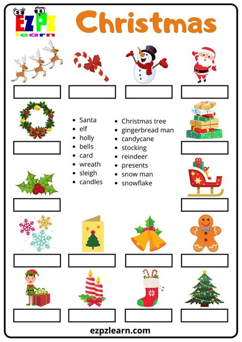 Christmas | English christmas, Christmas words, Christmas worksheets