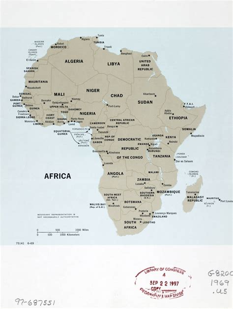 Large detailed political map of Africa with marks of capital cities ...