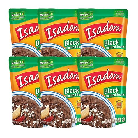 Isadora Refried Beans 15.2oz Pouch (Black Beans, 6 Pack) - Walmart.com