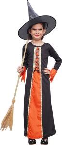 ITSMYCOSTUME Witch Costume Dress for Kids Girls Set of 2(Gown,Hat ...