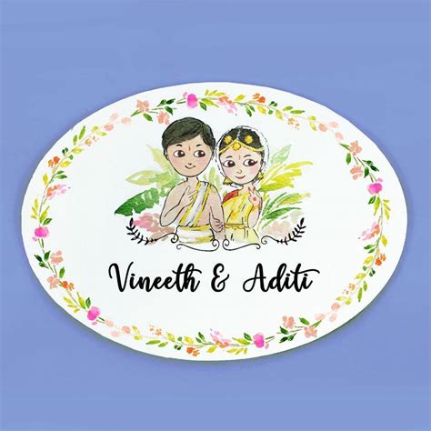 Couple Wedding Name Plate - Custom Handpainted | Rangreli