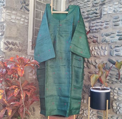 ORDER NOW TEAL GREEN PURE SILK KURTA