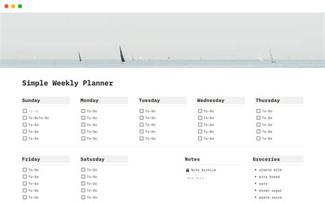 Weekly Planner Example 的图像结果