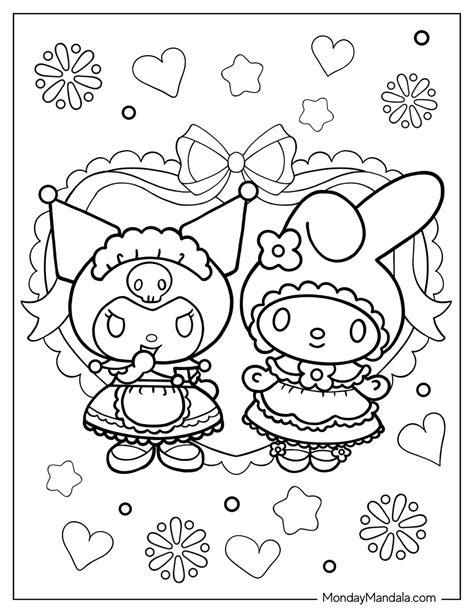 Kuromi Hello Kitty Coloring Pages