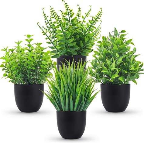 Amazon.com: ZENFUN 9 Pack Small Fake Plants, Mini Artificial Potted ...