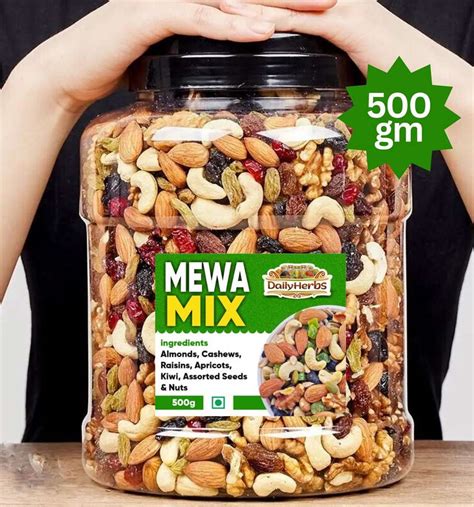 DailyHerbs Mix Dry Fruit | Mewa Mix | 500gm | Almonds, Cashews, Raisins ...