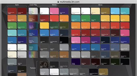 Image result for 3M Vinyl Color Chart