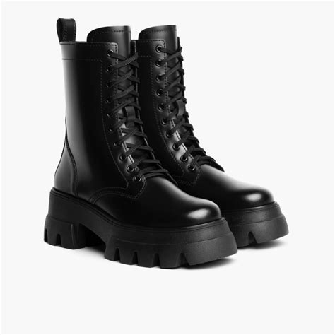 Women's Dynasty Combat Boot in Black Leather - Thursday Boot Company ...
