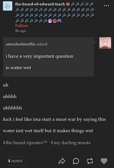Water is not wet by itself but makes things wet : r/CuratedTumblr