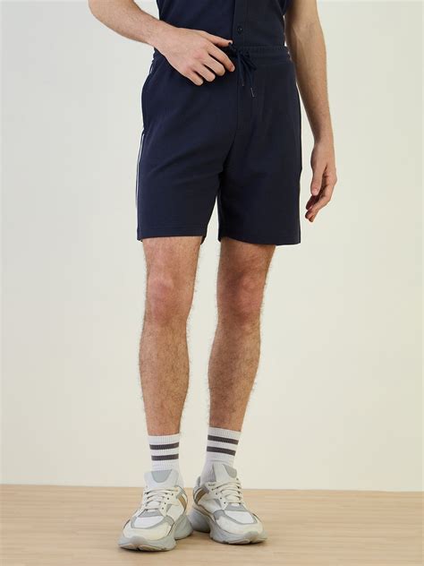 Shop Iconic Men Blue Regular Fit Textured Shorts Online – Iconic India
