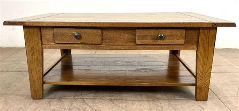 Lot - Broyhill Attic Heirlooms Oak Plank Coffee Table