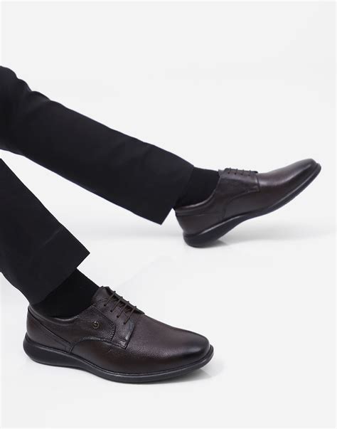 Buy Men Brown Lace Up Genuine Leather Formal Derby Online in India ...