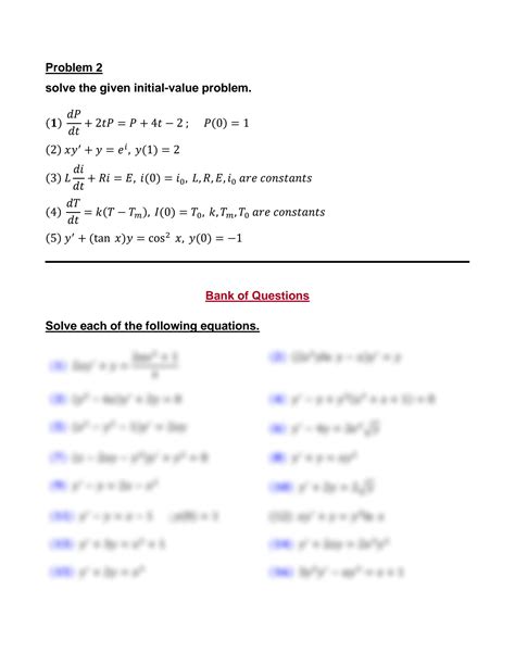 SOLUTION: Worksheet 3 linear and bernoulli differential equations ...