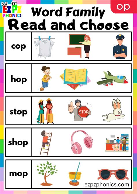 op Word Family - ezpzphonics.com - Worksheets Library