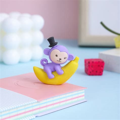 Monkey on Banana Eraser Cum Pencil Topper Online In India