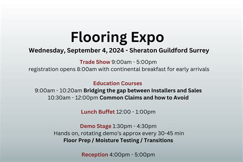 Flooring Expo – September 4, 2024, Members Register Here - BC Floor ...