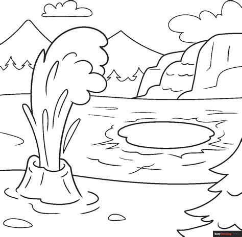 How to Draw Yellowstone - Really Easy Drawing Tutorial - sketch of yellowstone mountains