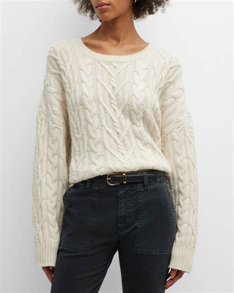 Nili Lotan Giton Cable-Knit Cashmere Sweater | Neiman Marcus