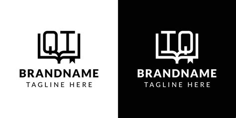 Letters IQ and QI Book Logo, suitable for business related to book with ...