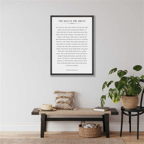 The Man in the Arena Print: Theodore Roosevelt Poem (digital Download ...