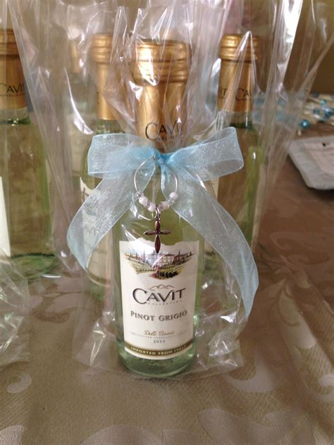 First Communion Wine Favors with Wine Glass Charms