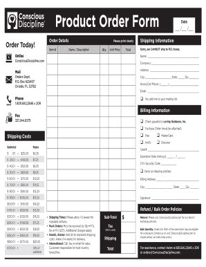 Information On A Product Order Form - Fill and Sign Printable Template ...