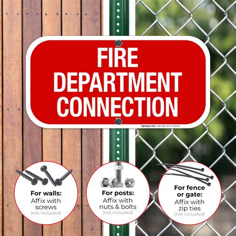 Buy Fire Department Connection Sign, Fire Safety Sign, (SI-5854) 6x12 ...