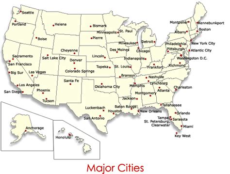 美国地图城市分布图展示_地图分享