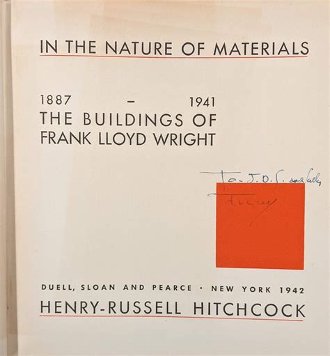 In the Nature of Materials: The Buildings of Frank Lloyd Wright 1887 ...