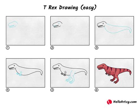 How To Draw Dinosaurs T Rex Step By Step